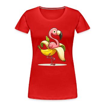 Banane Flamingo - Frauen Premium Bio T-Shirt - Rot - Vorne - Mia (176cm)