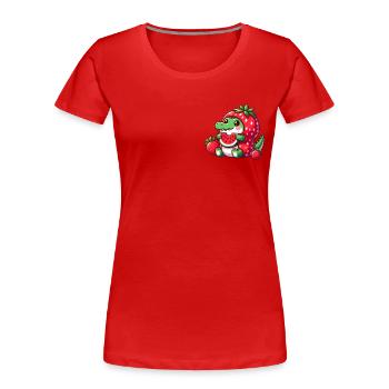 Krokodil im Wassermelonenkostüm - Frauen Premium Bio T-Shirt - Rot - Vorne - Mia (176cm)