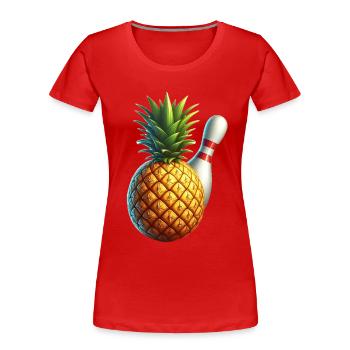 Boule de bowling et ananas - T-shirt bio Premium Femme - rouge - Devant - Mia (176cm)