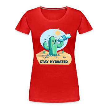 Kaktus in der Wüste - Frauen Premium Bio T-Shirt - Rot - Vorne - Mia (176cm)