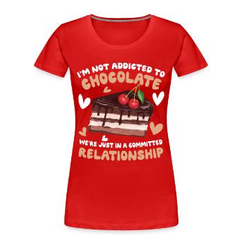 Chocolate Relationship Cake Chocolate Cake - Frauen Premium Bio T-Shirt - Rot - Vorne - Mia (176cm)