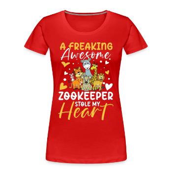 Awesome Zookeeper für Zoowärter Zoologe - Frauen Premium Bio T-Shirt - Rot - Vorne - Mia (176cm)
