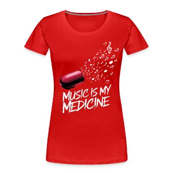 Musik ist meine Medizin für Musikliebhaber - Frauen Premium Bio T-Shirt - Rot - Vorne - Mia (176cm)