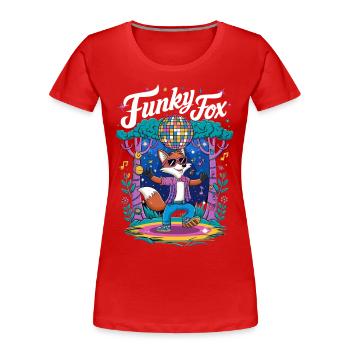 Funky Disco Fox Retro-Groove-Tanz für einen Disco - Frauen Premium Bio T-Shirt - Rot - Vorne - Mia (176cm)