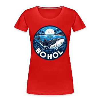 Bohol Walhai - Frauen Premium Bio T-Shirt - Rot - Vorne - Mia (176cm)