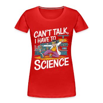 Technicien de laboratoire scientifique Technicus - T-shirt bio Premium Femme - rouge - Devant - Mia (176cm)