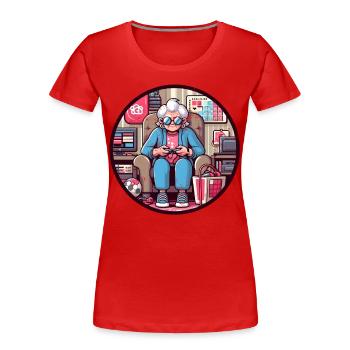 Gamer Oma - Frauen Premium Bio T-Shirt - Rot - Vorne - Mia (176cm)