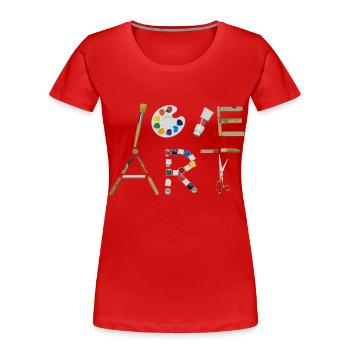 Ich Liebe Kunst Kreatives Werkzeug Motiv - Frauen Premium Bio T-Shirt - Rot - Vorne - Mia (176cm)