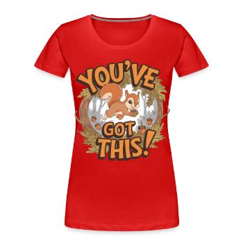 Tu peux le faire! Écureuil au gland - T-shirt bio Premium Femme - rouge - Devant - Mia (176cm)
