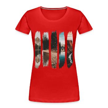 Natur Liebhaber Malerei Landschaften Abenteuer - Frauen Premium Bio T-Shirt - Rot - Vorne - Mia (176cm)