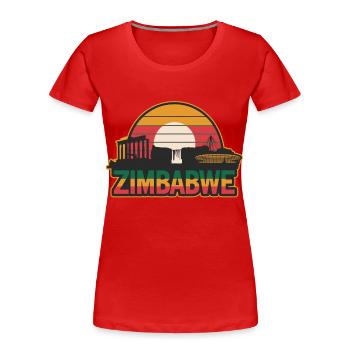 Entdecke die Schönheit von Zimbabwe: Landschaften - Frauen Premium Bio T-Shirt - Rot - Vorne - Mia (176cm)