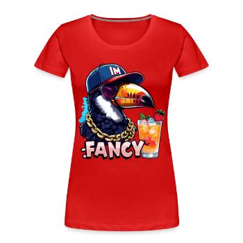 Fancy Tropen-Tukan mit Stil - Frauen Premium Bio T-Shirt - Rot - Vorne - Mia (176cm)