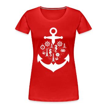 Ancre Maritime Nautique Aventure en Mer - T-shirt bio Premium Femme - rouge - Devant - Mia (176cm)