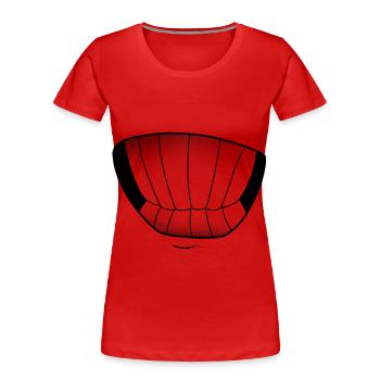 Masque bouche style cartoon / manga - T-shirt bio Premium Femme - rouge - Devant - Mia (176cm)