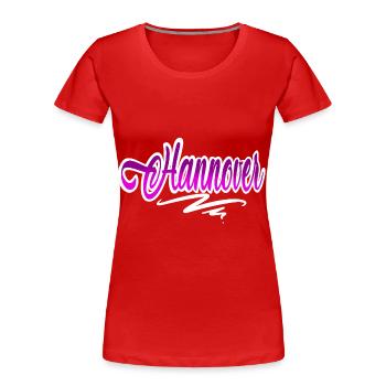 Hannover - Frauen Premium Bio T-Shirt - Rot - Vorne - Mia (176cm)