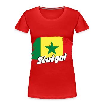 Sénégal - T-shirt bio Premium Femme - rouge - Devant - Mia (176cm)