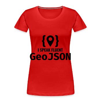 GeoJSON Entwickler Programmierer Programmierer GIS Mapping - Frauen Premium Bio T-Shirt - Rot - Vorne - Mia (176cm)