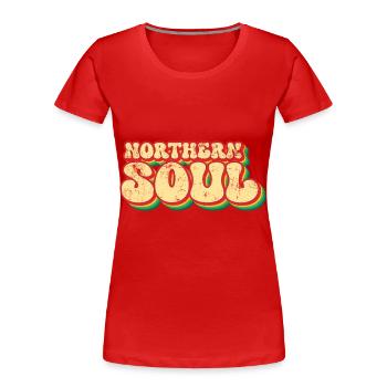 Northern Soul Rétro - T-shirt bio Premium Femme - rouge - Devant - Mia (176cm)