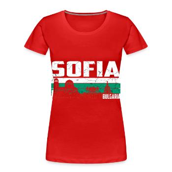 Sofia Bulgaria - Women's Premium Organic T-Shirt - red - Front - Mia (176cm)
