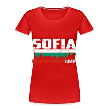 Sofia Bulgaria - Women's Premium Organic T-Shirt - red - Front - Mia (176cm)