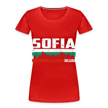 Sofia Bulgaria - Women's Premium Organic T-Shirt - red - Front - Mia (176cm)
