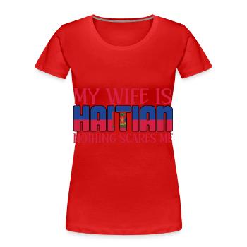 Haiti Ehefrau - Frauen Premium Bio T-Shirt - Rot - Vorne - Mia (176cm)