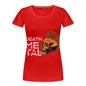 Heavy Metal - Frauen Premium Bio T-Shirt - Rot - Vorne - Mia (176cm)