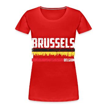 Brüssel Stadt Belgien - Frauen Premium Bio T-Shirt - Rot - Vorne - Mia (176cm)