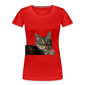 Chaton Chaton - T-shirt bio Premium Femme - rouge - Devant - Mia (176cm)