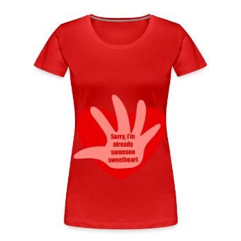 Botschaft zum Valentinstag - Frauen Premium Bio T-Shirt - Rot - Vorne - Mia (176cm)