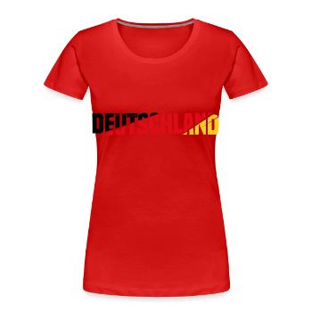 Weltmeisterschaft Trikot Fanartikel Deutschland - Frauen Premium Bio T-Shirt - Rot - Vorne - Mia (176cm)
