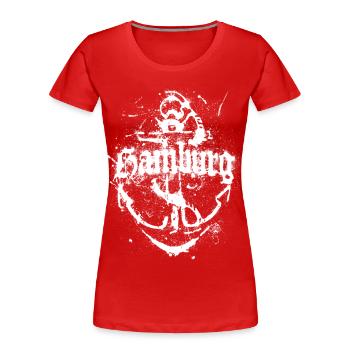 ANKER HAMBURG 1 - Frauen Premium Bio T-Shirt - Rot - Vorne - Mia (176cm)