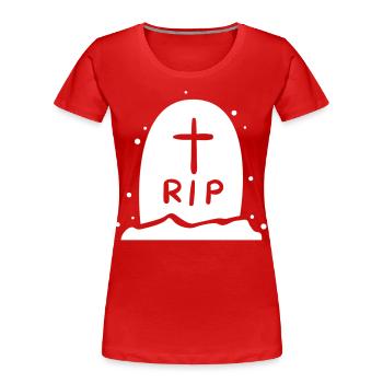 Repose en paix - T-shirt bio Premium Femme - rouge - Devant - Mia (176cm)