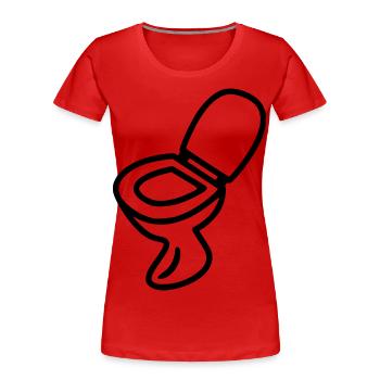Toilette Klo Design WC Schwarz - Women's Premium Organic T-Shirt - red - Front - Mia (176cm)