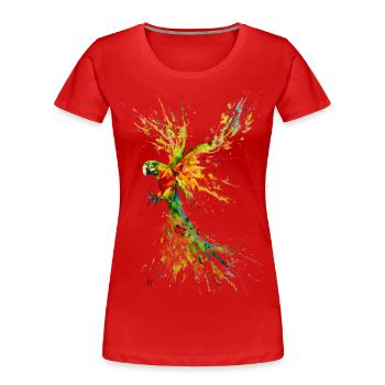 Perroquet - T-shirt bio Premium Femme - rouge - Devant - Mia (176cm)