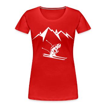 Skifahrer Skifahren - Frauen Premium Bio T-Shirt - Rot - Vorne - Mia (176cm)