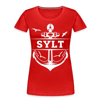 Sylt - Frauen Premium Bio T-Shirt - Rot - Vorne - Mia (176cm)