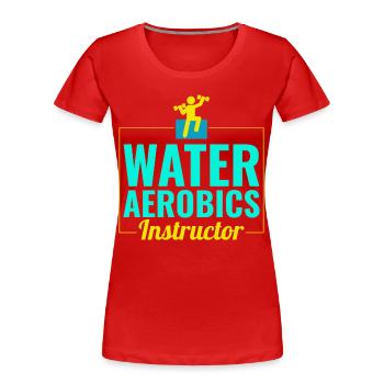 Instructeur d’aquagym Entraîneur de conditionnement physique aquatique - T-shirt bio Premium Femme - rouge - Devant - Mia (176cm)