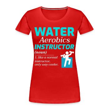 Instructeur d’aquagym Entraîneur de conditionnement physique aquatique - T-shirt bio Premium Femme - rouge - Devant - Mia (176cm)