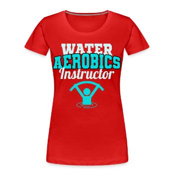Instructeur d’aquagym Entraîneur de conditionnement physique aquatique - T-shirt bio Premium Femme - rouge - Devant - Mia (176cm)
