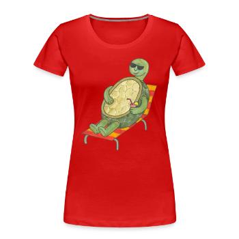 Crapaud froid - T-shirt bio Premium Femme - rouge - Devant - Mia (176cm)