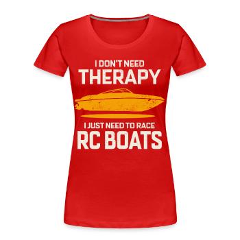 Rc bateau de course de bateau à moteur électrique course de hors-bord - T-shirt bio Premium Femme - rouge - Devant - Mia (176cm)