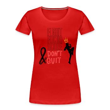 Fight Focus Score 2 - Frauen Premium Bio T-Shirt - Rot - Vorne - Mia (176cm)