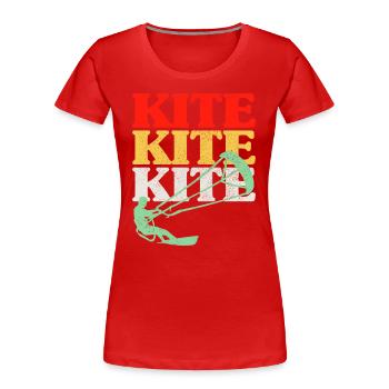 Retro Kitesurfen Kitesurfen Kiteboarding - Frauen Premium Bio T-Shirt - Rot - Vorne - Mia (176cm)