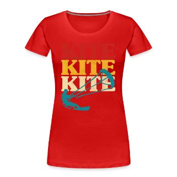 Retro Kitesurfen Kitesurfen Kiteboarding - Frauen Premium Bio T-Shirt - Rot - Vorne - Mia (176cm)