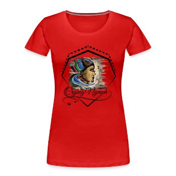 Fantaisie nymphe cheveux arc-en-ciel - T-shirt bio Premium Femme - rouge - Devant - Mia (176cm)
