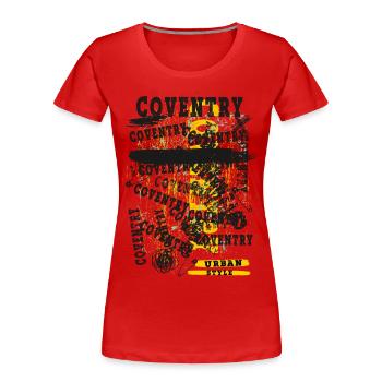 Coventry Angleterre UK City Skyline Accueil Amour - T-shirt bio Premium Femme - rouge - Devant - Mia (176cm)