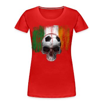 Irland Fußballfan - Frauen Premium Bio T-Shirt - Rot - Vorne - Mia (176cm)