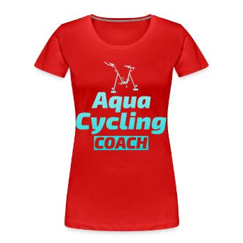 Aqua Cycling Schwimmbad Fitness Training Coach - Frauen Premium Bio T-Shirt - Rot - Vorne - Mia (176cm)