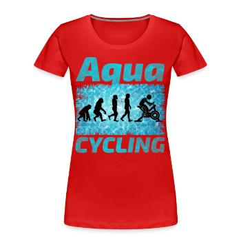 Aqua Cycling Schwimmbad Fitness Evolution - Frauen Premium Bio T-Shirt - Rot - Vorne - Mia (176cm)